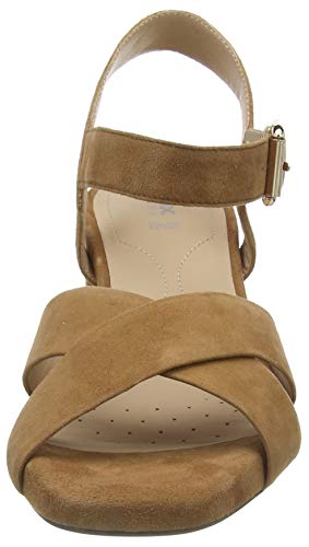 Geox D GENZIANA MID B Sandalias Con Punta Abierta Mujer, Marrón (Cognac C6001), 37 EU