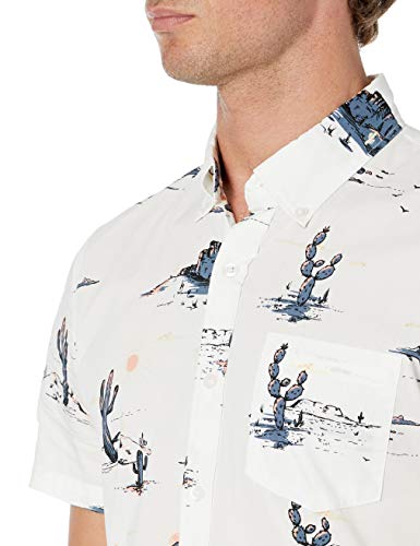 Goodthreads Slim-Fit Short-Sleeve Printed Poplin Shirt Camisa, Paisaje Desértico, M