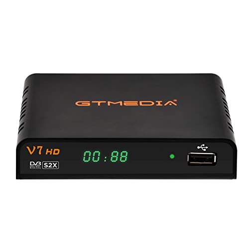 GT MEDIA V7 HD Decodificador Satélite DVB-S/S2/S2X con Antenna WiFi USB, Full HD 1080p H.264 AVS+/VCM/ACM/Multi-stream/T2MI, USB PVR Receptor Satélite de TV Digital para 19.2E, 13E