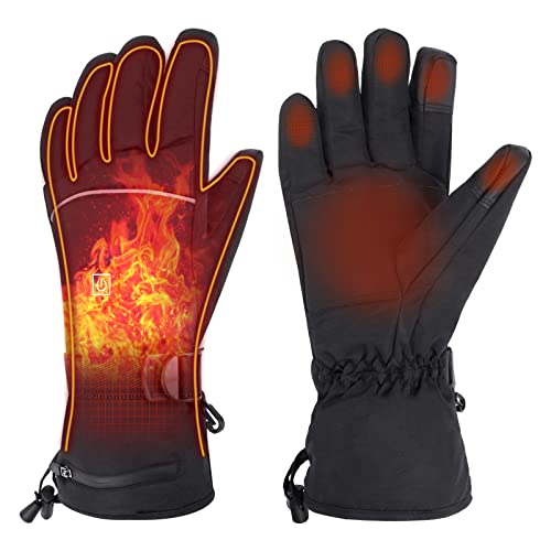 Guantes Calefactables, Batería Guantes Electricos para Hombres Mujeres, Eléctricos Batería Guantes para Hombres Mujeres, Guantes Calefactores para Esquí Caza Pesca Equitación Ciclismo Motocicleta