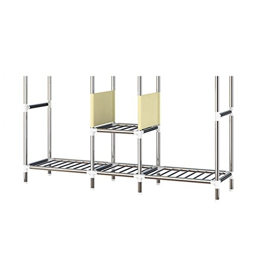 Guardarropa ZGB Spring@ Cloth Wardrobe Large Simple económica Steel Pipe Bold Reinforcement Double Assembly Armarios Armario Plegable (Color : #1)