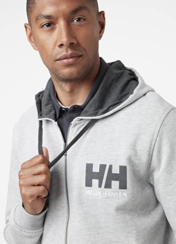 Helly Hansen HH Logo Full Zip Suéter, Hombre, 949 Grey Melange, S