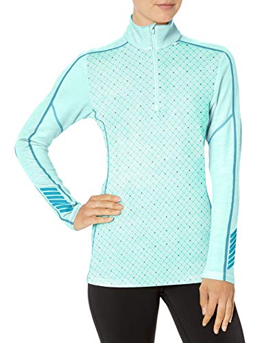 Helly Hansen W HH LIFA Merino Graphic 1/2 Z Camisa Deportiva, Mujer, Azul (Azul Claro 502), X-Small (Tamaño del Fabricante:XS)