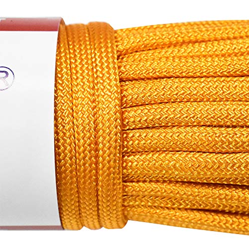 HHOOMY 30m Paracord 550 Cordón de paracaídas, 7 Strand Cuerda de Nailon 100% 249 kg de Fuerza de Rotura (Naranja)