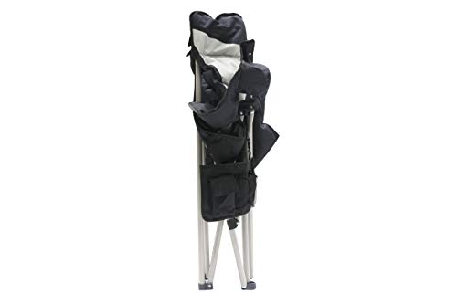 Homecall - Silla redonda de camping plegable con bolsillo-nevera y bolsa para revistas (negro/crema)