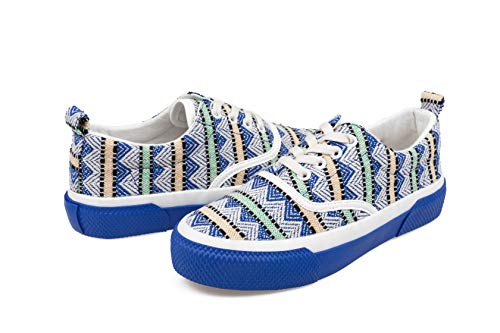 HotRoad Mujer Zapatillas Deportivas Casuales de Lona Canvas Corte Bajo para Verano Tenis Clásicas de Moda Sneakers Low Top, Lona - Azul / 38 EU Women