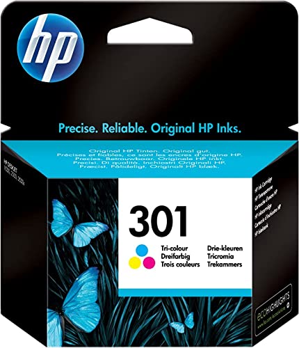 HP 301 CH562EE, Tricolor, Cartucho de Tinta Original, Compatible con impresoras de inyección de tinta HP DeskJet 1050, 2540, 3050; OfficeJet 2620, 4630; ENVY 4500, 5530