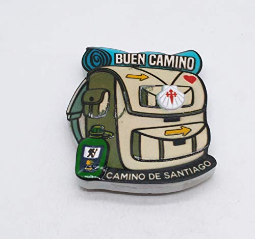 Imán 3D Camino de Santiago para nevera con diseño de Camino de Santiago