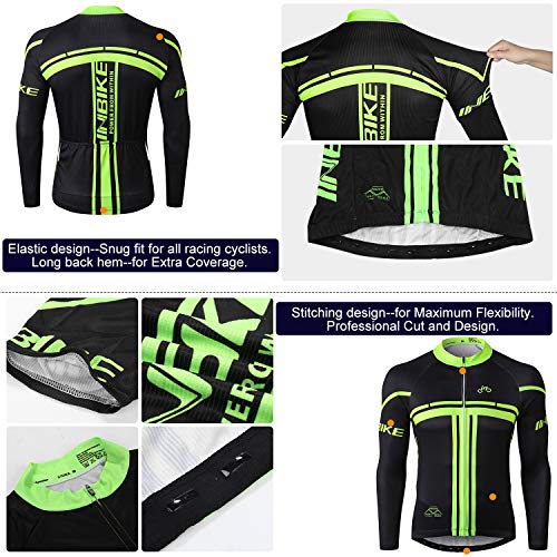 INBIKE Maillot Ciclismo Bicicleta Manga Larga para Hombre Camiseta Ciclismo Jersey MTB 100% Poliéster (S)