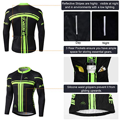 INBIKE Maillot Ciclismo Bicicleta Manga Larga para Hombre Camiseta Ciclismo Jersey MTB 100% Poliéster (S)