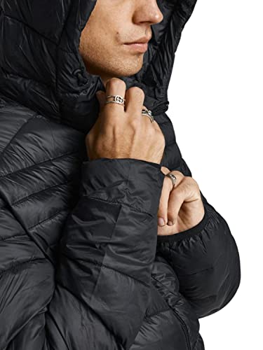 Jack & Jones JJEACE Puffer Hood Noos Chaqueta, Black, L para Hombre