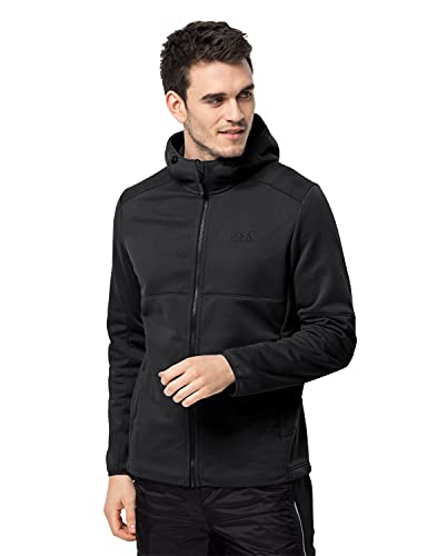 Jack Wolfskin Hydro Hooded II Jacket M Chaqueta de Conchas, Negro, Hombre