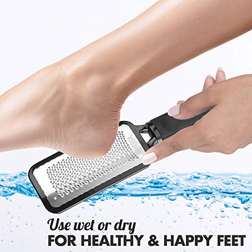 Kit de Pedicura - El X-Large Ultimate Foot File and Callus Remover Tool | Exfoliador de Pies y Talones de Acero Inoxidable | Professional Spa Quality Pumice Stone Rasp Dead Skin Remover