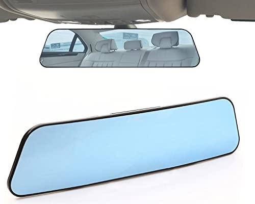 KITBEST Espejo retrovisor retrovisor de 300mm, espejo retrovisor panorámico panorámico de ángulo amplio convexo con clip en el espejo original para eliminar el punto ciego y el antirreflejo para