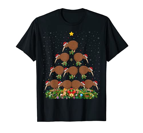 Kiwi Birds Árbol de Navidad Regalo Santa Hat Kiwi Navidad Camiseta