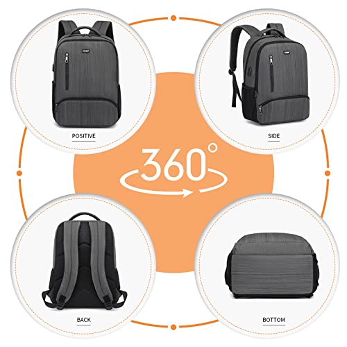 Kono Mochila para portátil de viaje con puerto de carga USB, resistente al agua, para ordenador portátil de 15,6 pulgadas