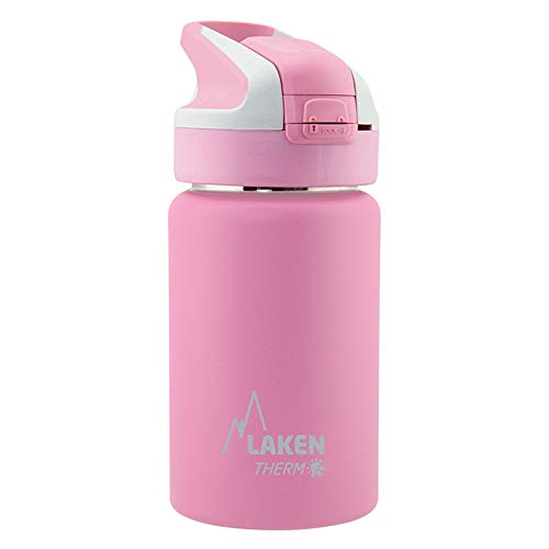 Laken Botella Térmica Summit de Acero Inoxidable para Niños, con Tapón Automático y Cierre de Seguridad, 350 ml, Rosa