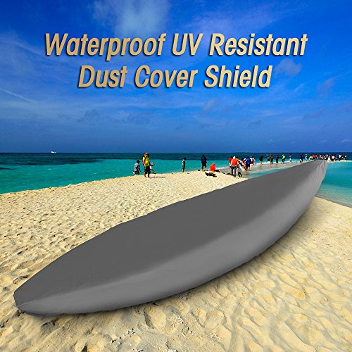 Lixada Profesional Kayak Universal Cubierta Canoa Barco Impermeable UV Resistente Polvo Almacenamiento Cubierta Escudo (Gris 5.5m)