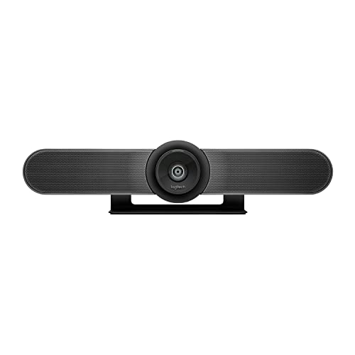 Logitech MeetUp, Sistema de Cámara para Conferencias, Webcam Ultra HD 4K/1080p/720p, 3 Micrófonos/Altavoces Personalizables, Amplio Campo Visual 120 grados, PC/Mac/Portátil/Macbook/Tablet Negro