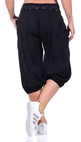 Malito Mujer Pantalón con Cinturón Corto Aladin Yoga Pants 3416 (Negro)