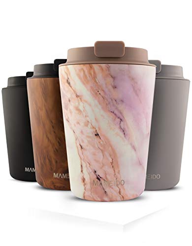 MAMEIDO Taza Térmica 350ml Pearl Marble - Termo Café en acero inoxidable sin BPA, Antigoteo - Vaso Termico Cafe y Té para llevar