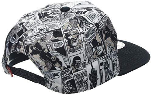 Marvel Comics Logo and Comic Pattern Snapback Baseball Cap Gorra de béisbol, Grey (Grey Grey), Talla Única Unisex Adulto