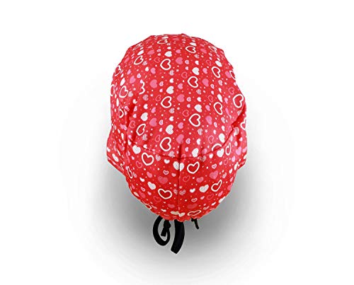 Mascarillas Chulas Gorro quirofano y enfermería unisex, adaptable con estampado de corazones