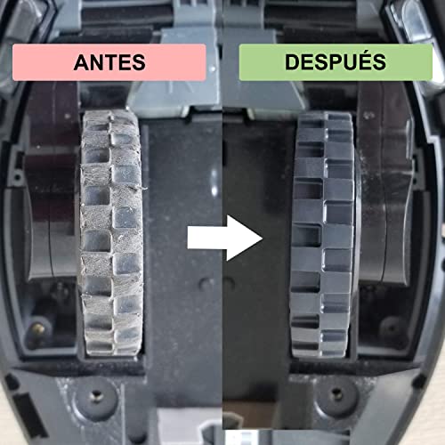 MIRTUX Neumático/Goma de sustitución Compatible con Roomba 500, 600, 700, 800, 900, e, i, S. Sustituye Rueda Lateral de tu Robot. Recambio Compatible con iRobot Roomba Durabilidad