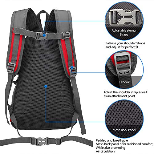 Mochila pequeña de 20 l para ciclismo, senderismo, impermeable, ligera