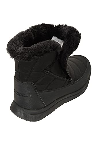 Mountain Warehouse Botas de Mujer Forradas de Lana de Boston - Zapatos de Invierno a Prueba de Nieve para Mujeres, Calzado Acolchado de EVA - Lo Mejor para Acampar Negro Talla Zapatos Mujer 37 EU