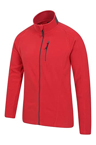 Mountain Warehouse Elba Forro Polar con Cremallera para Hombre - Suéter Informal de Microfibra, Secado rápido, Transpirable - para Acampar, Viajar y Senderismo Rojo Oscuro 3XL