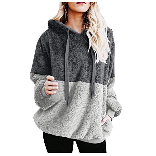 Mujer Caliente y Esponjoso Tops Chaqueta Suéter Abrigo Jersey Mujer Otoño-Invierno Talla Grande Hoodie Sudadera con Capucha riou