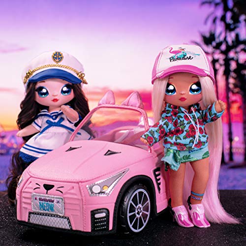 Na Na Na Surprise Juguete de Peluche Convertible, Coche Rosa para Muñecas con Temática de Gatitos, Compatible con Todas las Muñecas Na Na Na Surprise, A partir de 3 Años, Juguete para Niñas