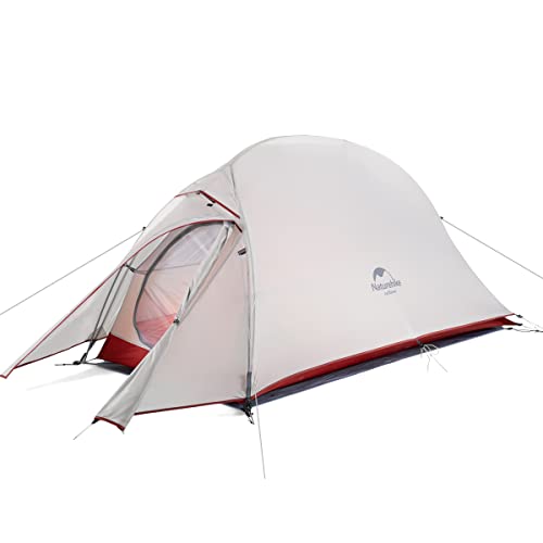 Naturehike Cloud-up Ultraligero 1 Persona Tienda de campaña Impermeable Doble Capa Camping Tienda de campaña (20D Gris Actualizar)