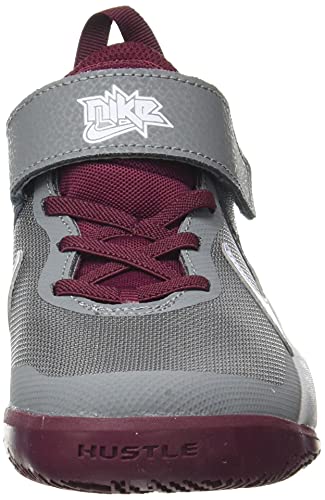 Nike Team Hustle D 10, Basketball Shoe, Smoke Grey/Pure Violet-Dark Beetroot, 38.5 EU