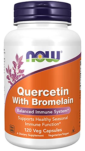 Now Foods, Quercetina con Bromelina, 120 Cápsulas veganas, Probadas en Laboratorio, Bioflavonoides, Sin Gluten, Sin Soja, Vegetariano