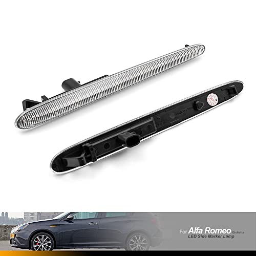 NSLUMO Indicador lateral dinámico/secuencial LED luz de señal de giro ámbar Lente transparente compatible con Alfa Romeo Giulietta Hatchback Type 940 Turismo QV Sport 2010-2020