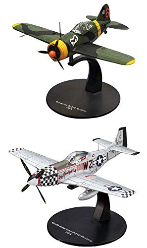 OPO 10 - Juego de 2 Aviones: norteamericano P − 51D Mustang + Brewster B − 239 Buffalo 1/72 (AC12 + AC27)