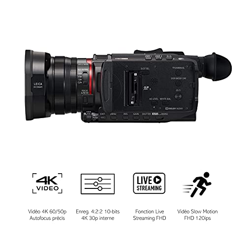 Panasonic HC-X1500E - Videocámara 4K (lente Leica, Live Streaming, gran angular 25 mm, zoom óptico de 24x, Wifi), negro