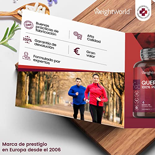 Quercetina 500mg 180 Cápsulas Veganas - 6 Meses de Suministro de Polvo de Quercetina Cápsulas de Alta Potencia de Extracto de Flores de Saphora Japónica, Quercetina Pura de Alta Biodisponibilidad