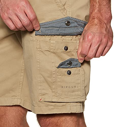 Rip Curl Trail Cargo - Pantalones cortos para hombre, caqui, 91 cm