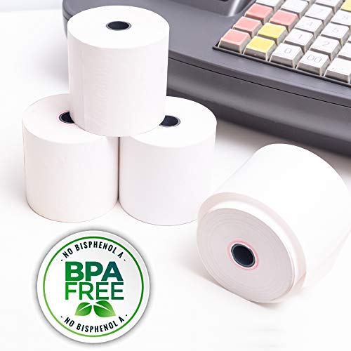 Rollos Papel Térmico 80x60x12 mm para Sumadora Impresora TPV, Sin Bisphenol A (8 unidades)