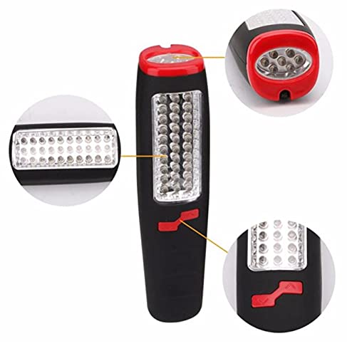 SANDA Linterna LED de Emergencia para Exteriores, Lámpara de Trabajo de Camping con imán Incorporado y Gancho para Uso doméstico, 3 x AA, 37 LED