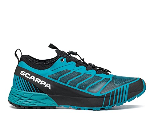 Scarpa RIBELLE Run, Zapatillas de Trail Running Hombre, Azure-Black ARSF Speed Force, 45 EU