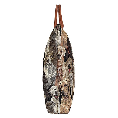 Signare tapiz bolsas reutilizables tote bag bolsa compra para mujeres con diseños de perros (Labrador)