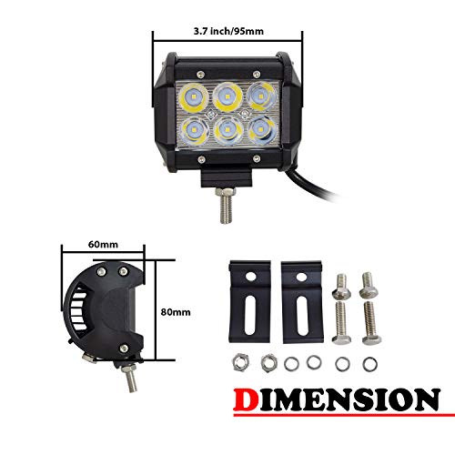 SKYWORLD Focos LED Tractor, 4 pulgadas 18W Spot Trabajo Led Coches LED luces de trabajo Pods todoterreno barra para Moto Camión Tractor 4WD coche ATV SUV UTV Barco 12V 24V - 2pcs