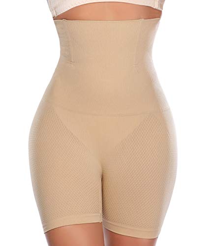 SLIMBELLE Pantalones Moldeadores Nalgas para Mujer Talla Grande Braguita Moldeadora Cintura Alta Braga Faja Reductora Ropa Interior Postparto Barriga Adelgazante Abdomen Shapewear-Beige-M