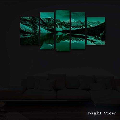 Startonight Cuadro Moderno en Lienzo Lago de Montaña, Pintura Paisaje Formato Grande, Conjunto de 5 Piezas para Salon Decoración 90 x 180 cm