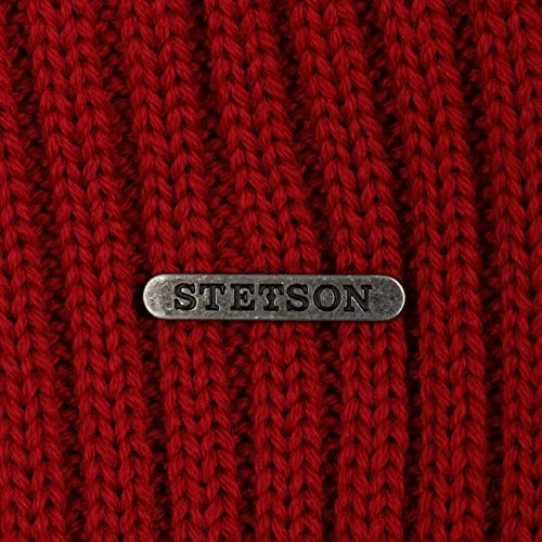 Stetson Northport Gorro de Invierno de Lana Merina - Gorra Fabricada en Italia - Gorro Marinero para Mujer/Hombre - otoño/Invierno - Rojo Talla única