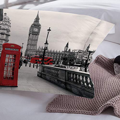 Stillshine Europea y Americana Paisaje de la Ciudad Juego de Ropa de Cama Ciudad Calle Mundo Paisaje Arquitectónico Impresión Funda nórdica y Funda de Almohada (Londres, Funda nórdica - Cama 150)